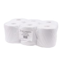 2 Ply White 180mm x 110m Centrefeed Rolls 